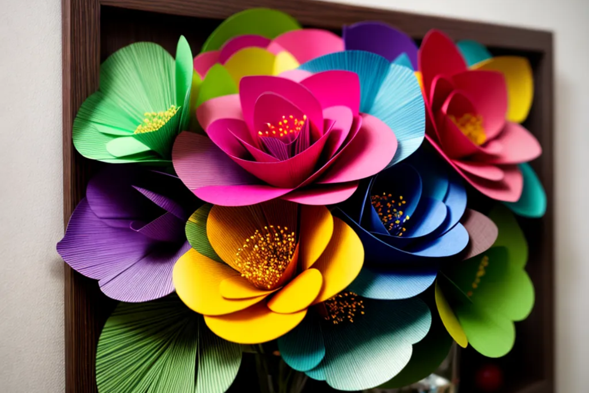 Arte em parede feita com materiais reciclados para decoração sustentável