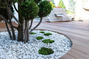 Pedras brancas para jardinagem